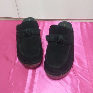 Womens SZ 10B Cole Haan CloudFeel All Day Bow Clogs - Black Suede, [W25917]